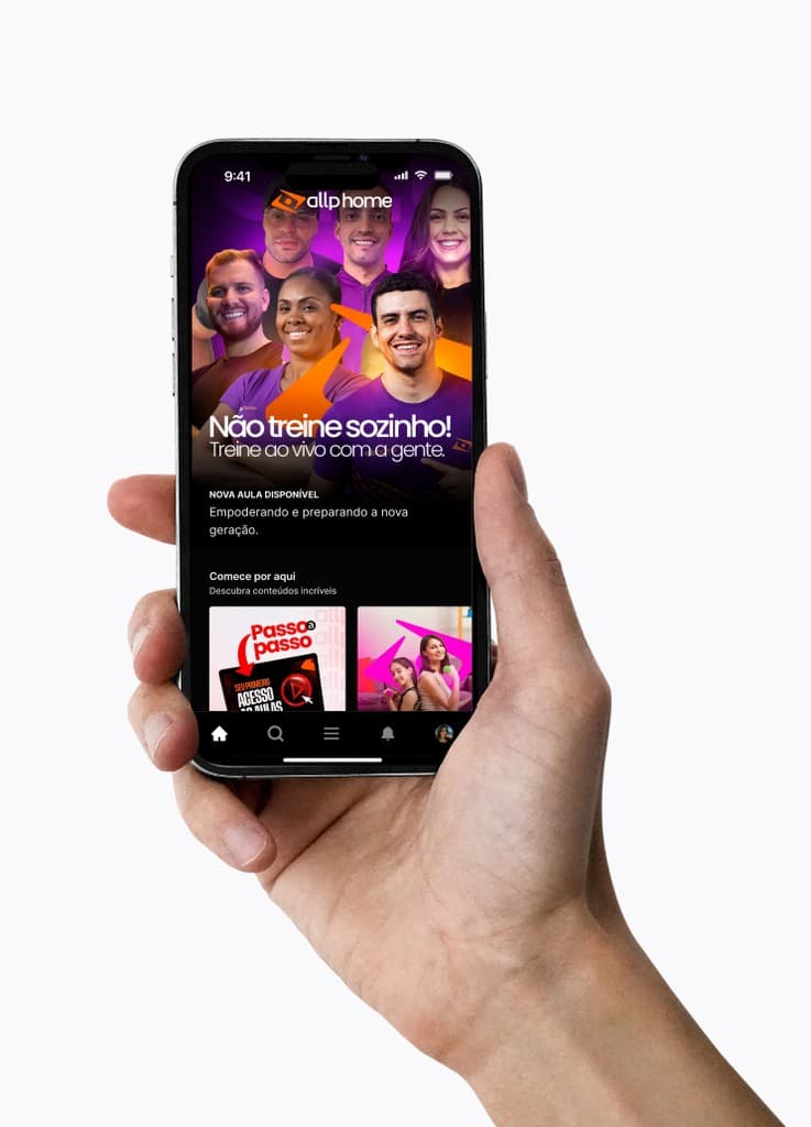 Aplicativo com a marca do cliente na tela do celular